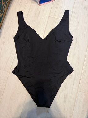 Monday Swimwear Black One-Piece with Logo Tag
